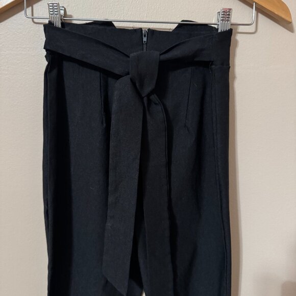 ⭐ Y2K Top 10 Black Flare Leg Pants | Tie Waist | High-Rise Retro Stretch  #268 - Picture 4 of 5